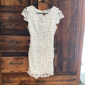 White lace mini dress